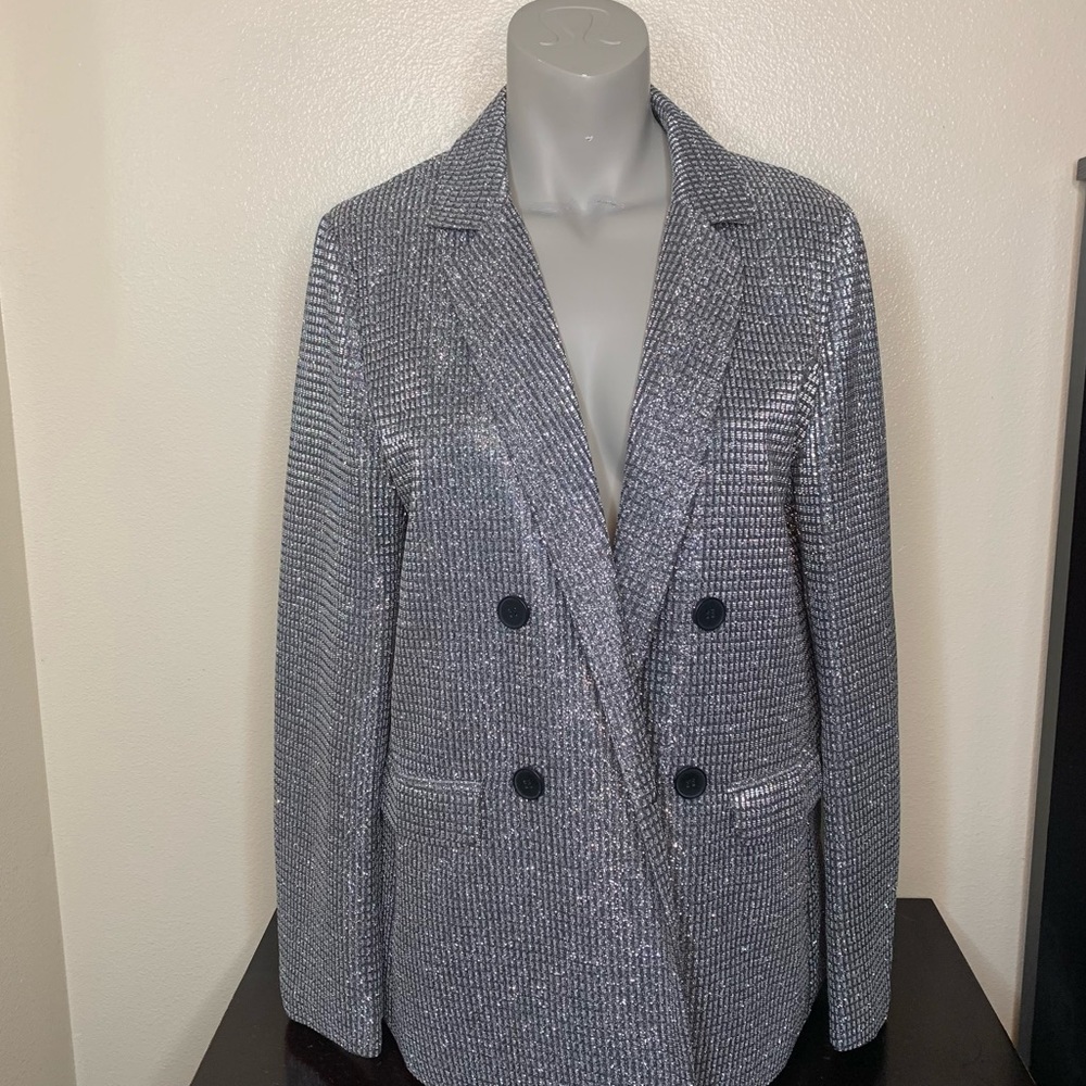 Sans Souci Silver Glitter Blazer